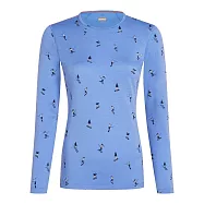 【紐西蘭icebreaker】女 Oasis 圓領長袖上衣(滑雪假期)-200 XS 藍色