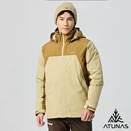 【ATUNAS 歐都納】男款樂遊戶外2L GORE-TEX防水透氣+羽絨保暖兩件式外套A1GT2501M- XL 棕/卡其綠