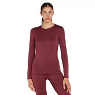 【紐西蘭Icebreaker】女 Tech 圓領長袖上衣-BF260 XL 波特酒紅