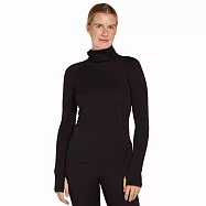 【紐西蘭Icebreaker】女 Polar MerinoFine&trade; 細緻羊毛半蒙面高領長袖上衣(15.5微米)-300 S 黑色