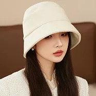 seoul show首爾秀 高級質感挺版毛呢雙層八角帽防寒保暖貝雷帽漁夫帽 毛呢漁夫帽 米白