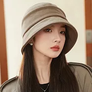 seoul show首爾秀 高級質感挺版毛呢雙層八角帽防寒保暖貝雷帽漁夫帽 毛呢漁夫帽 卡其