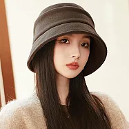 seoul show首爾秀 高級質感挺版毛呢雙層八角帽防寒保暖貝雷帽漁夫帽 毛呢漁夫帽 咖啡