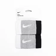 Nike Swoosh [N0001586016OS] 加長腕帶 2入 運動 打球 健身 吸濕 排汗 黑灰 FREE 灰/黑