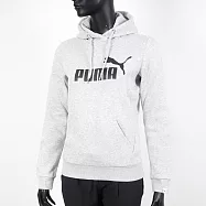 Puma No.1 Logo[59299804] 女 連帽上衣 長袖 帽T 基本款 棉質 舒適 日常 穿搭 麻灰 黑 L 灰/黑