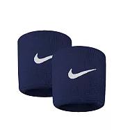Nike Swoosh [NNN04416OS] 運動 打球 健身 單色 護腕 腕帶 吸濕 排汗 乾爽 彈性 深藍 FREE 深藍/白