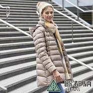 【ATUNAS 歐都納】女款都會中長版輕量羽絨保暖外套A1GA2415W- M 摩卡棕