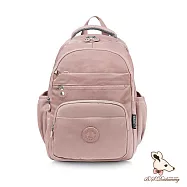 B.S.D.S冰山袋鼠 - 時光旅人 - 知性大容量附插袋胸扣後背包【B1810-C】 奶茶杏