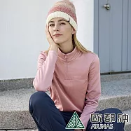 【ATUNAS 歐都納】女款SOLAR-FLEECE保暖長袖拉鍊衫/大尺碼A1PS2427W- 2XL 霧粉