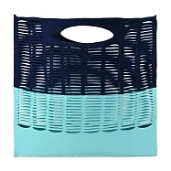 ISSEY MIYAKE 三宅一生 GG系列 MOKKO 撞色手提袋 藏青x淺綠松石