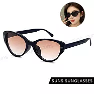【SUNS】抗UV太陽眼鏡 時尚貓眼百搭質感墨鏡 網紅抖音款 男女同款 S419 黑框漸層橘