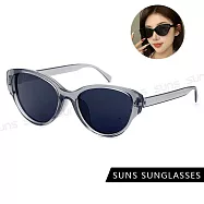 【SUNS】抗UV太陽眼鏡 時尚貓眼百搭質感墨鏡 網紅抖音款 男女同款 S419 透灰框灰片