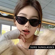【SUNS】抗UV太陽眼鏡 時尚貓眼百搭質感墨鏡 網紅抖音款 男女同款 S419 黑框灰片