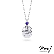 STORY 故事銀飾-Gudetama星座系列-蛋黃哥牡羊座誕生石純銀項鍊【客製品】-白K金 9月