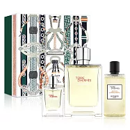 HERMES 愛馬仕 大地冷冽之水男性淡香精禮盒(淡香精100ml+小香12.5ml+沐浴精80ml)-效期至2027/07