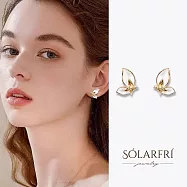 【SOLARFRI】純銀針耳環・S925鍍14K金頂級CZ鑽飾抗敏耳環|品牌禮盒包裝|閨蜜生日情人女友老婆母親交換聖誕禮物