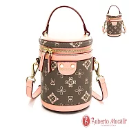 Roberto Mocali - 義大利諾貝兔自然森林系列茉綠花紋手提圓筒斜背包 茉綠