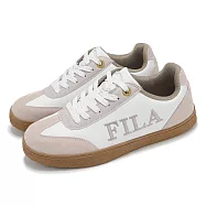 Fila 休閒鞋 Emblem 女鞋 白 粉 膠底 復古 麂皮 板鞋 斐樂 5C942Y155 25cm WHITE/PINK