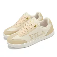 Fila 休閒鞋 Emblem 女鞋 米白 奶茶 麂皮 低筒 復古 斐樂 5C942Y778 25cm IVORY/PINK