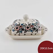 波蘭陶 繽紛花環系列 奶油碟(含蓋) 20x10.5cm 波蘭手工製 牛油碟 有蓋子點心碟