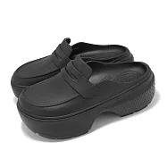 Crocs 雪屋樂福鞋 Stomp Loafer 男鞋 女鞋 黑 厚底 增高 休閒鞋 卡駱馳 209937060 23cm BLACK/BLACK