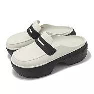 Crocs 雪屋樂福鞋 Stomp Loafer 男鞋 女鞋 亞麻白 黑 厚底 增高 休閒鞋 卡駱馳 2099371HR 25cm LINEN BLACK