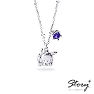 STORY 故事銀飾-Pochacco&Me系列-帕恰狗誕生石純銀項鍊【客製品】 白K金