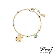 STORY 故事銀飾-Pochacco&Me系列-帕恰狗誕生石純銀手鍊【客製品】 黃K金