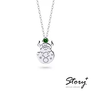 STORY 故事銀飾-Gudetama星座系列-蛋黃哥金牛座誕生石純銀項鍊【客製品】 白K金