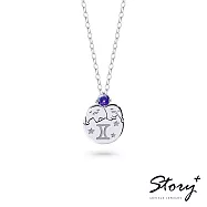 STORY 故事銀飾-Gudetama星座系列-蛋黃哥雙子座誕生石純銀項鍊【客製品】 白K金