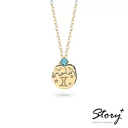STORY 故事銀飾-Gudetama星座系列-蛋黃哥雙子座誕生石純銀項鍊【客製品】 黃K金