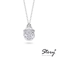 STORY 故事銀飾-Gudetama星座系列-蛋黃哥獅子座誕生石純銀項鍊【客製品】 白K金