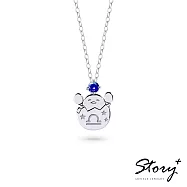 STORY 故事銀飾-Gudetama星座系列-蛋黃哥天秤座誕生石純銀項鍊【客製品】 白K金