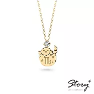 STORY 故事銀飾-Gudetama星座系列-蛋黃哥天蠍座誕生石純銀項鍊【客製品】 黃K金