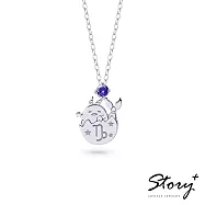 STORY 故事銀飾-Gudetama星座系列-蛋黃哥摩羯座誕生石純銀項鍊【客製品】 白K金