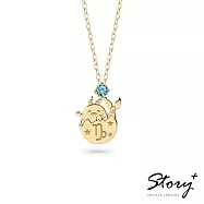 STORY 故事銀飾-Gudetama星座系列-蛋黃哥摩羯座誕生石純銀項鍊【客製品】 黃K金