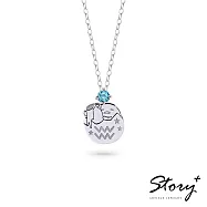 STORY 故事銀飾-Gudetama星座系列-蛋黃哥水瓶座誕生石純銀項鍊【客製品】 白K金
