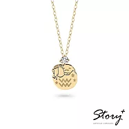 STORY 故事銀飾-Gudetama星座系列-蛋黃哥水瓶座誕生石純銀項鍊【客製品】 黃K金