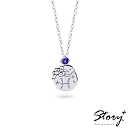 STORY 故事銀飾-Gudetama星座系列-蛋黃哥雙魚座誕生石純銀項鍊【客製品】 白K金