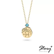 STORY 故事銀飾-Gudetama星座系列-蛋黃哥雙魚座誕生石純銀項鍊【客製品】 黃K金