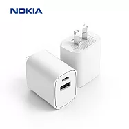 【Nokia 諾基亞】20W Type-A+Type-C PD 30W 充電器 (P6305)