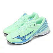 Mizuno 羽球鞋 Wave Claw 3 男鞋 女鞋 寬楦 綠 藍 抓地 緩衝 室內運動 羽排鞋 美津濃 71GA2443-26 24.5cm GREEN/BLUE