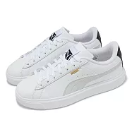 Puma 休閒鞋 Lajla Clean Wns 女鞋 白 黑 灰 皮革 燙金 小白鞋 39773503 25.5cm WHITE/GREY