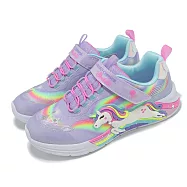 Skechers 兒童燈鞋 S Lights-Unicorn Chaser 中童 小朋友 魔鬼氈 燈鞋 閃燈 發光 302298LLVMT 23cm LAVENDER/MULTI