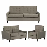 IDEA-格恩亞麻布簡約沙發組/2色可選 淺棕色