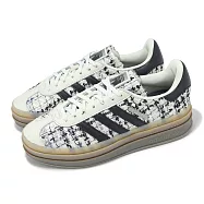 adidas 休閒鞋 Gazelle Bold W 女鞋 白 黑 粗毛尼 三條紋 厚底 德訓鞋 愛迪達 JP5673 25cm WHITE/BLACK