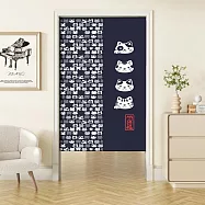 【巴芙洛】日式長式開運門簾85X180CM(買送伸縮桿再送門簾掛勾) 開運貓85*180對開式