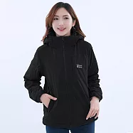 【遊遍天下】男女款防水防風刷毛保暖機能外套GJ21001(S-5L 大尺碼) / 黑色 (S-5L大尺碼) M 黑色