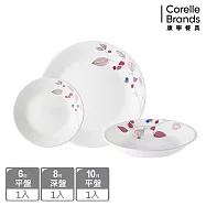 【美國康寧 CORELLE】嫣紅微風3件式餐盤組-C02