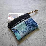 《梵緹希》旅行防水錢包零錢袋 卡袋 收納小袋_花團錦簇 藍